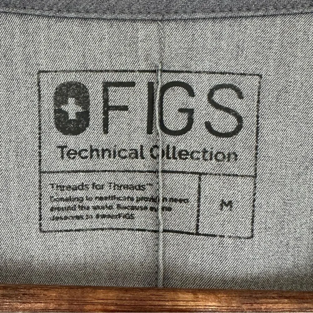 FIGS Technical Collection Short Sleeve Top Gray Size Medium